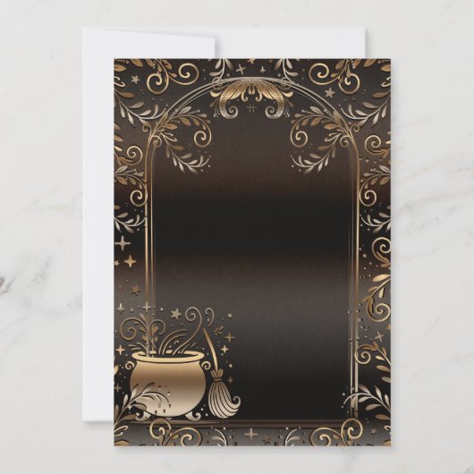 Autumn Magic Whimsical Herfst Heksen Bijeenkomst Kaart (Achterkant)