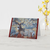 Autumn Majesty Buck Deer Fine Art Kaart (Gele Bloem)