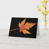 "Autumn Maple #2 on Black" Land Wenskaart Kaart (Gele Bloem)