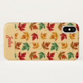 Autumn maple-bladeren met aangepaste naam Case-Mate iPhone case (Achterkant (horizontaal))