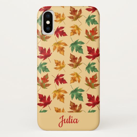Autumn maple-bladeren met aangepaste naam Case-Mate iPhone case (Achterkant)