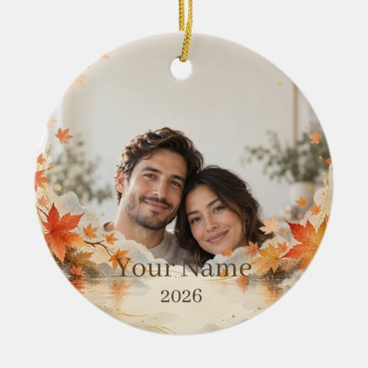 Autumn Maple Custom Photo Ornament (Voorkant)