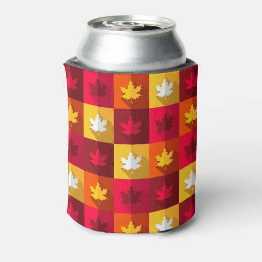 Autumn Maple laat helder patchwork over Blikjeskoeler (Blikje Achterkant)