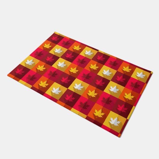 Autumn Maple laat helder patchwork over Deurmat (Schuin)