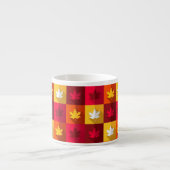 Autumn Maple laat helder patchwork over Espresso Kop (Voorkant)