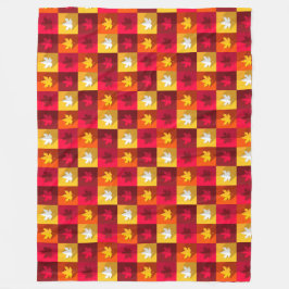 Autumn Maple laat helder patchwork over Fleece Deken