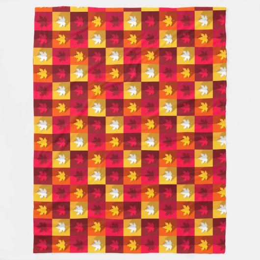 Autumn Maple laat helder patchwork over Fleece Deken (Voorkant)