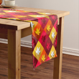 Autumn Maple laat helder patchwork over Korte Tafelloper