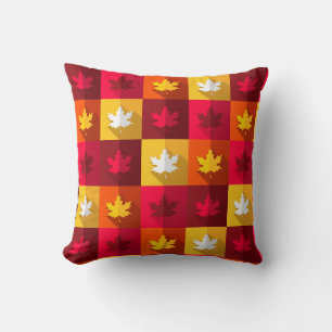 Autumn Maple laat helder patchwork over Kussen