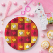 Autumn Maple laat helder patchwork over Papieren Bordje (Feest)