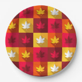 Autumn Maple laat helder patchwork over Papieren Bordje (Voorkant)