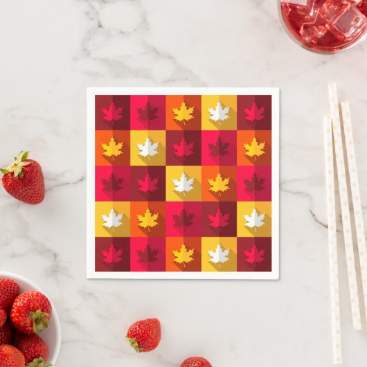 Autumn Maple laat helder patchwork over Servet (Insitu)