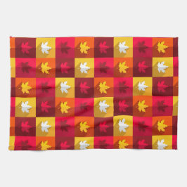 Autumn Maple laat helder patchwork over Theedoek