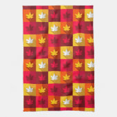 Autumn Maple laat helder patchwork over Theedoek (Verticaal)