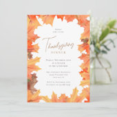 Autumn Maple laat Thanksgiving eten Kaart (Staand voorkant)