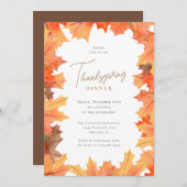 Autumn Maple laat Thanksgiving eten Kaart (Voorkant / Achterkant)