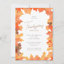 Autumn Maple laat Thanksgiving eten Kaart