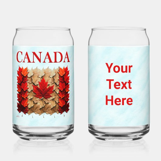 Autumn Maple Leaf Canadian Flag Blikvorm Glas (Voorkant)