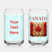 Autumn Maple Leaf Canadian Flag Blikvorm Glas (Achterkant)