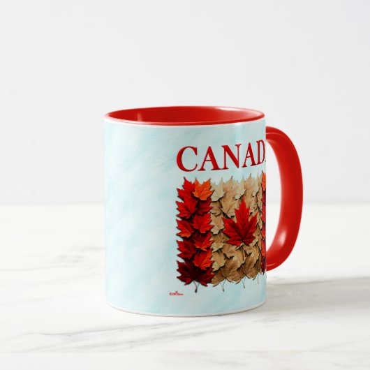 Autumn Maple Leaf Canadian Flag Mok (Voorkant rechts)