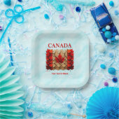Autumn Maple Leaf Canadian Flag Papieren Bordje (Feest)