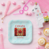 Autumn Maple Leaf Canadian Flag Papieren Bordje (Feest)