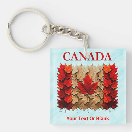 Autumn Maple Leaf Canadian Flag Sleutelhanger (voorkant)