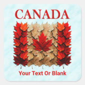 Autumn Maple Leaf Canadian Flag Vierkante Sticker (Voorkant)