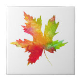 Autumn Maple Leaf Ceramic Tile Tegeltje (Voorkant)