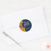 Autumn Maple Leaf Dank u Sticker Navy Blue (Envelop)