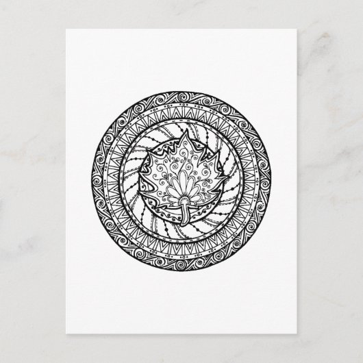 Autumn Maple Leaf Doodle Briefkaart (Voorkant)