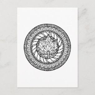 Autumn Maple Leaf Doodle Briefkaart