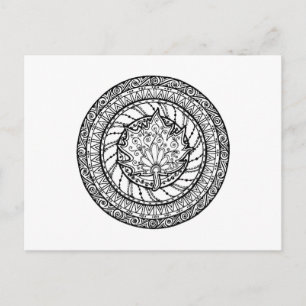 Autumn Maple Leaf Doodle Briefkaart