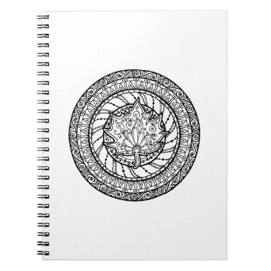 Autumn Maple Leaf Doodle Notitieboek (Voorkant)