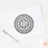Autumn Maple Leaf Doodle Ronde Sticker (Envelop)
