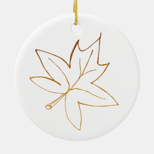 Autumn Maple Leaf Edge Wedding Keramisch Ornament (Achterkant)