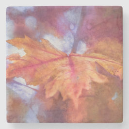 Autumn Maple Leaf Foto Art Stenen Onderzetter