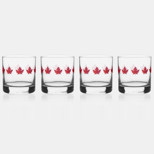 Autumn Maple Leaf Glass Drinkware Set Whisky Glas (Achterkant)