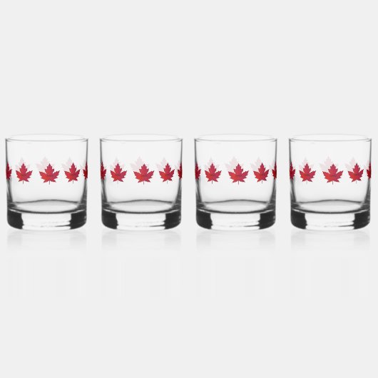 Autumn Maple Leaf Glass Drinkware Set Whisky Glas (Voorkant)