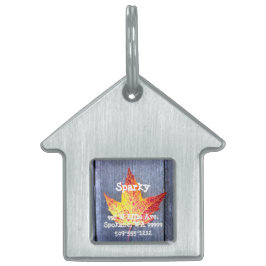 Autumn Maple Leaf Huisdieren Naamplaatje