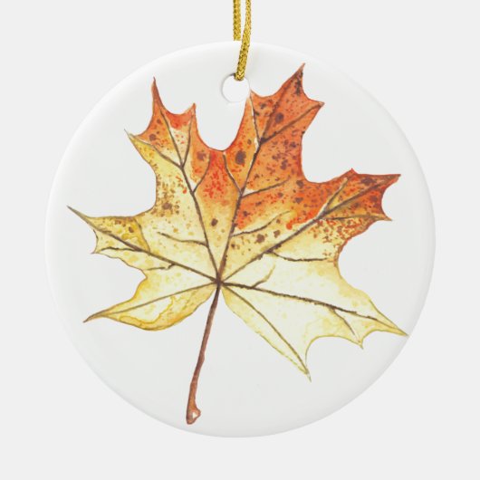 Autumn maple leaf keramisch ornament (Voorkant)