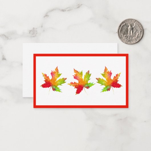 Autumn Maple Leaf Note Card Notitiekaartje (Voorkant / Achterkant in situ)