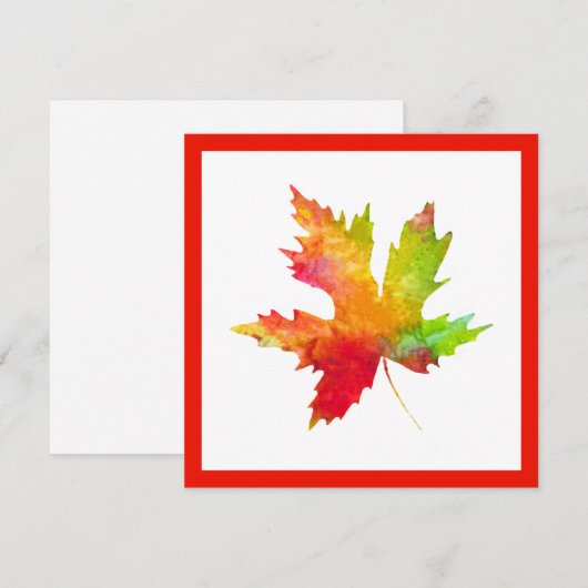 Autumn Maple Leaf Note Card Notitiekaartje (Voorkant / Achterkant)