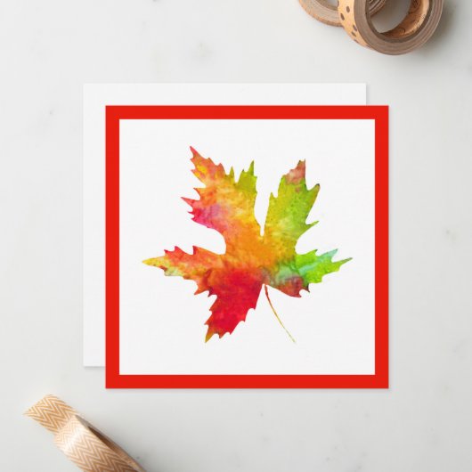 Autumn Maple Leaf Note Card Notitiekaartje (Voorkant / Achterkant in situ)