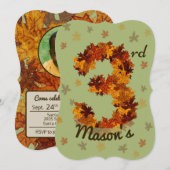 Autumn Maple Leaf Oranje Brown Yellow 3rd Birthday Kaart (Voorkant / Achterkant)