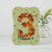 Autumn Maple Leaf Oranje Brown Yellow 3rd Birthday Kaart (Staand voorkant)