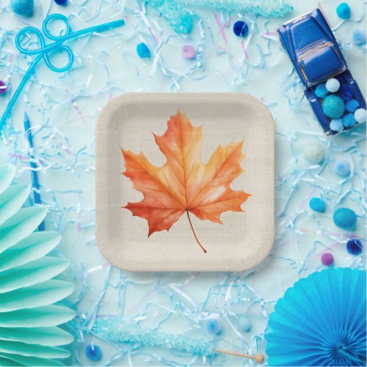 Autumn Maple Leaf Papieren Bordje (Feest)