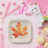 Autumn Maple Leaf Papieren Bordje (Feest)