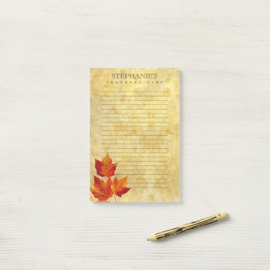 Autumn Maple Leaf Post-it® Notes (Op bureau)