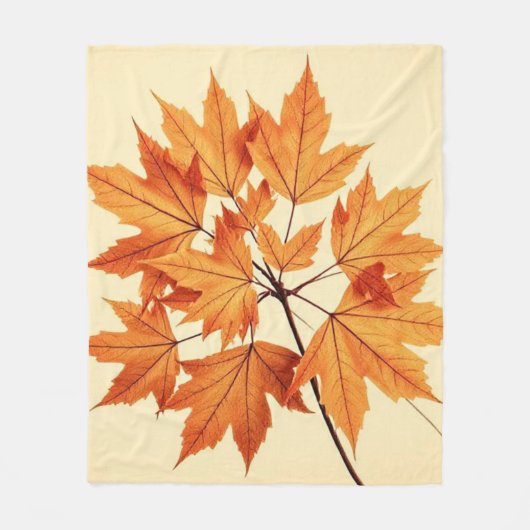 Autumn Maple Leaf Print: Fall Foliage Fleece Deken (Voorkant)